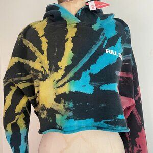 FULL SEND Tie-Dye Cropped Hoodie